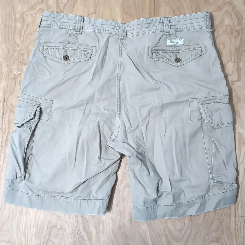 Ralph Lauren Polo Shorts Mens 44x10 Beige Tan Cargo Cotton‎ Casual Twill